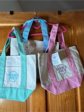 Trader Joe's Mini Pastel Canvas Tote - Pink